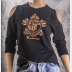 Cold Shoulder Ravenclaw Shirt 3/4 Sleeve Harry Potter Top. Bronze Ink on Black
