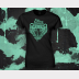 Slytherin Harry Potter Women's Stretchy Fitted Tee. Metallic Green Ink on Black