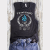 Women's Muscle Tank TriWizard Tournament Harry Potter Top. Off-White & Blue Ink