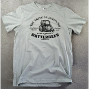 Butterbeer Unisex Harry Potter Tshirt. Three Broomsticks at Hogsmeade! Silver