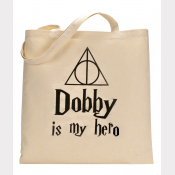 Dobby Tote Bag - DOBBY Is My Hero Harry Potter Natural Cotton Flat Tote Dobby Tote Bag - DOBBY Is My Hero Harry Potter Natural Cotton Flat Tote
