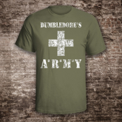 Dumbledore's Army Shirt Harry Potter Unisex Olive Tee with Off-White Ink
