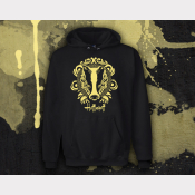 Hufflepuff Hoody Harry Potter Sweatshirt. Unisex Black Hoodie with Yellow Ink