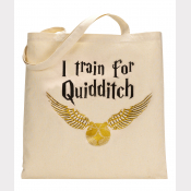 Quidditch Harry Potter Tote Bag. Natural Cotton Flat Tote with A Golden Snitch! Quidditch Harry Potter Tote Bag. Natural Cotton Flat Tote with A Golden Snitch!