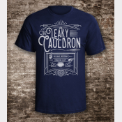 Leaky Cauldron Shirt Harry Potter Unisex Navy Tee with Off-White Ink