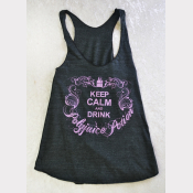 Polyjuice Potion Racerback Harry Potter Tank Top. Black w/ Sparkly Mauve Ink