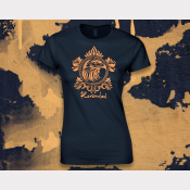 Ravenclaw Harry Potter Women's Stretchy Fitted Tee. Navy with Bronze Ink