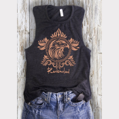 Women's Muscle Tank Ravenclaw Harry Potter Top. Metallic Bronze Ink on Charcoal