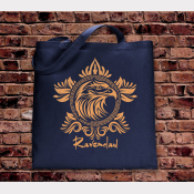 Ravenclaw Tote Bag. Hogwarts House Bag. Navy Cotton Flat Tote with Bronze Ink Ravenclaw Tote Bag. Hogwarts House Bag. Navy Cotton Flat Tote with Bronze Ink