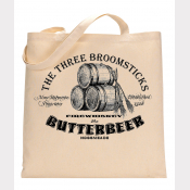 Butterbeer Tote Bag. The Three Broomsticks at Hogsmeade! Natural Cotton Flat Tote Bag Butterbeer Tote Bag. The Three Broomsticks at Hogsmeade! Natural Cotton Flat Tot