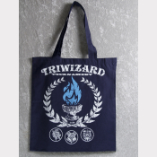 TriWizard Tournament Harry Potter Tote Bag. Navy Cotton Flat Tote. The Blue Flame of the Goblet of Fire! TriWizard Tournament Harry Potter Tote Bag. Navy Cotton Flat Tote