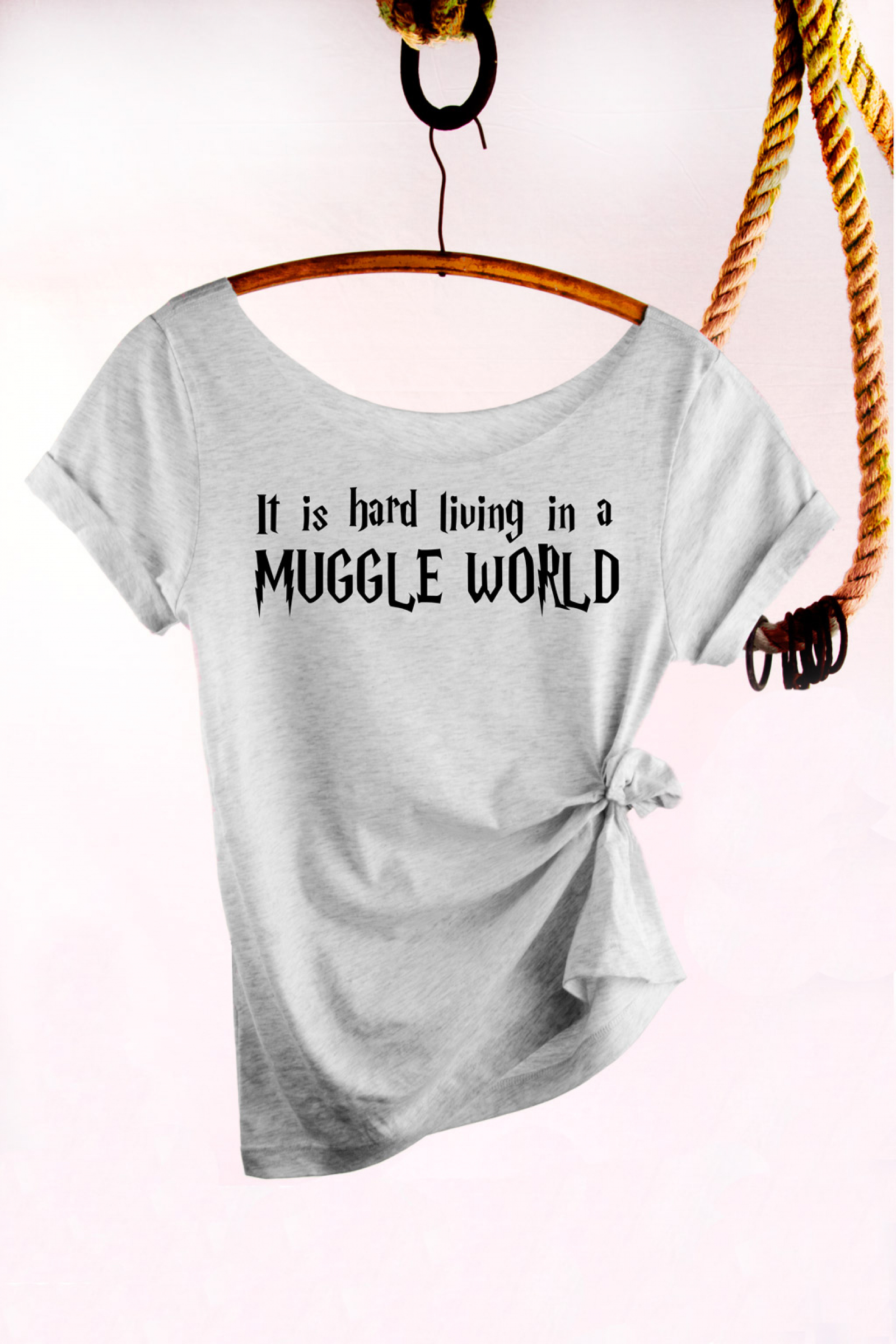 Muggle World Harry Potter Shirt, Women's Off The Shoulder Slouchy Tee.  Choice of 4 Colors